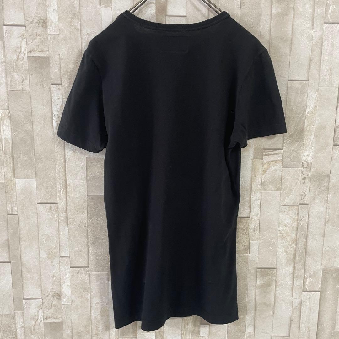 【美品】ARMANI JEANS ロゴプリント ブラック 半袖Tシャツ Mサイズ