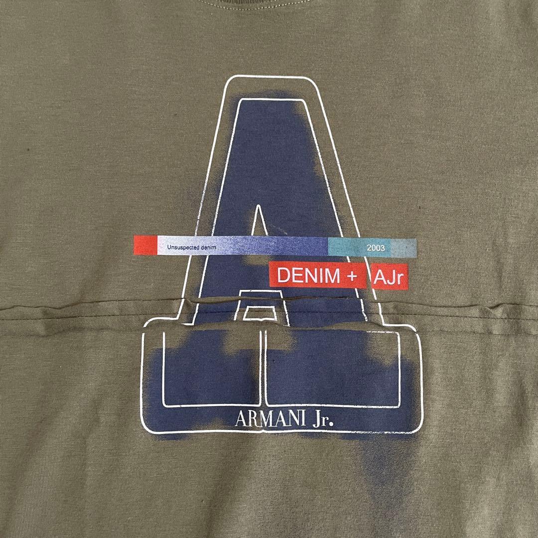 古着 ARMANI JUNIOR キッズ 半袖Tシャツ サイズIV グリーン系
