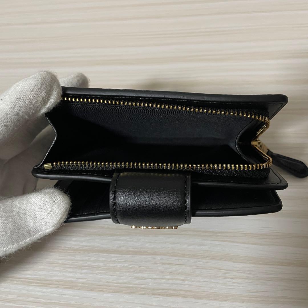 訳あり新品 COACH 二つ折り財布 シグネチャー柄 茶×黒