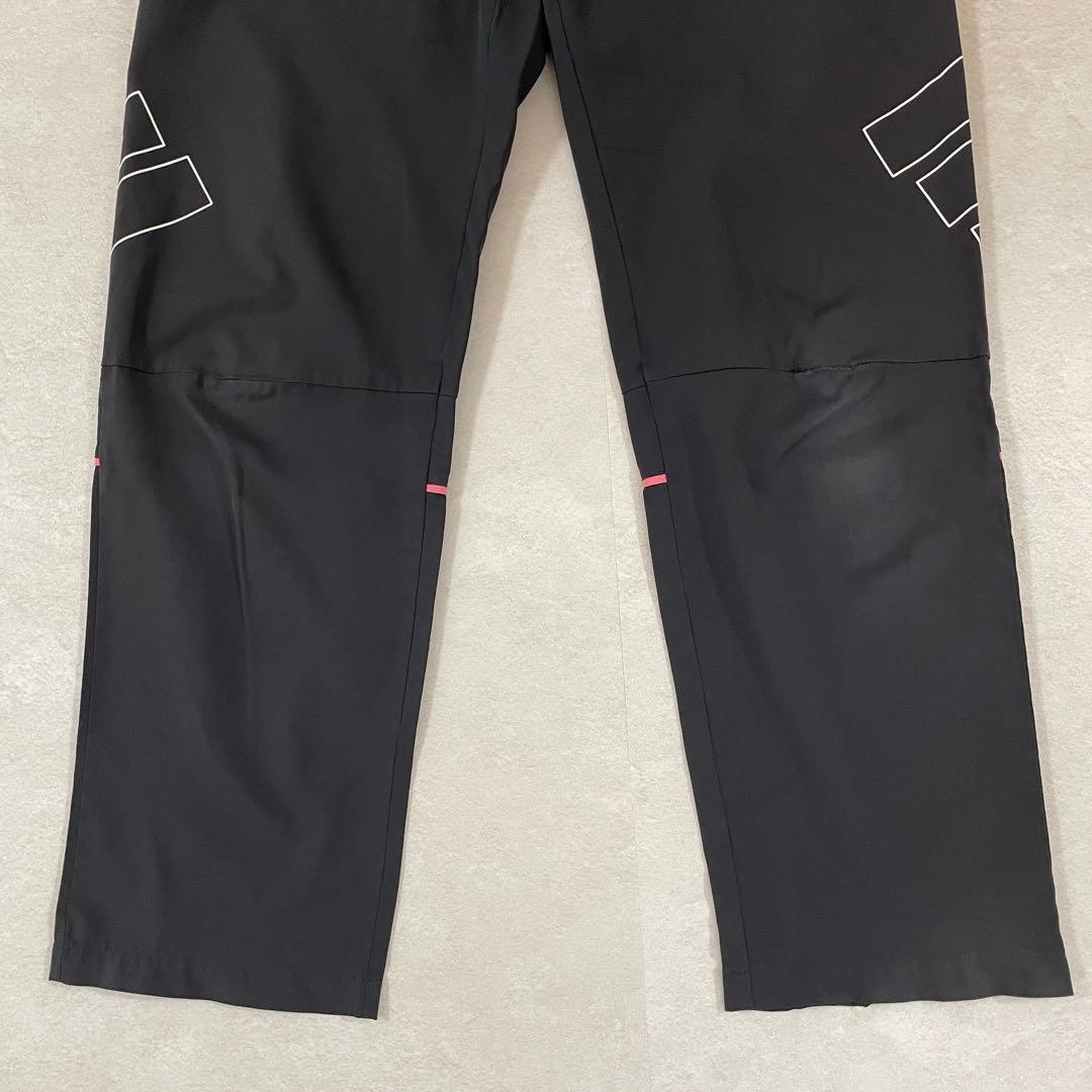 古着 adidas トラックパンツ ビックロゴ ブラック Sサイズ