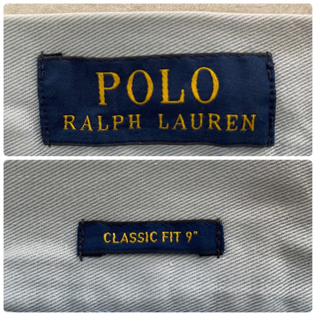 古着 POLO RALPH LAUREN ハーフパンツ ライトブルー 34
