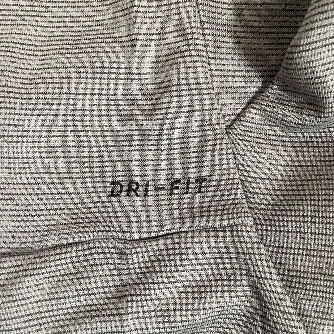 【美品】NIKE フルジップアップパーカー フード DRY-FIT S グレー