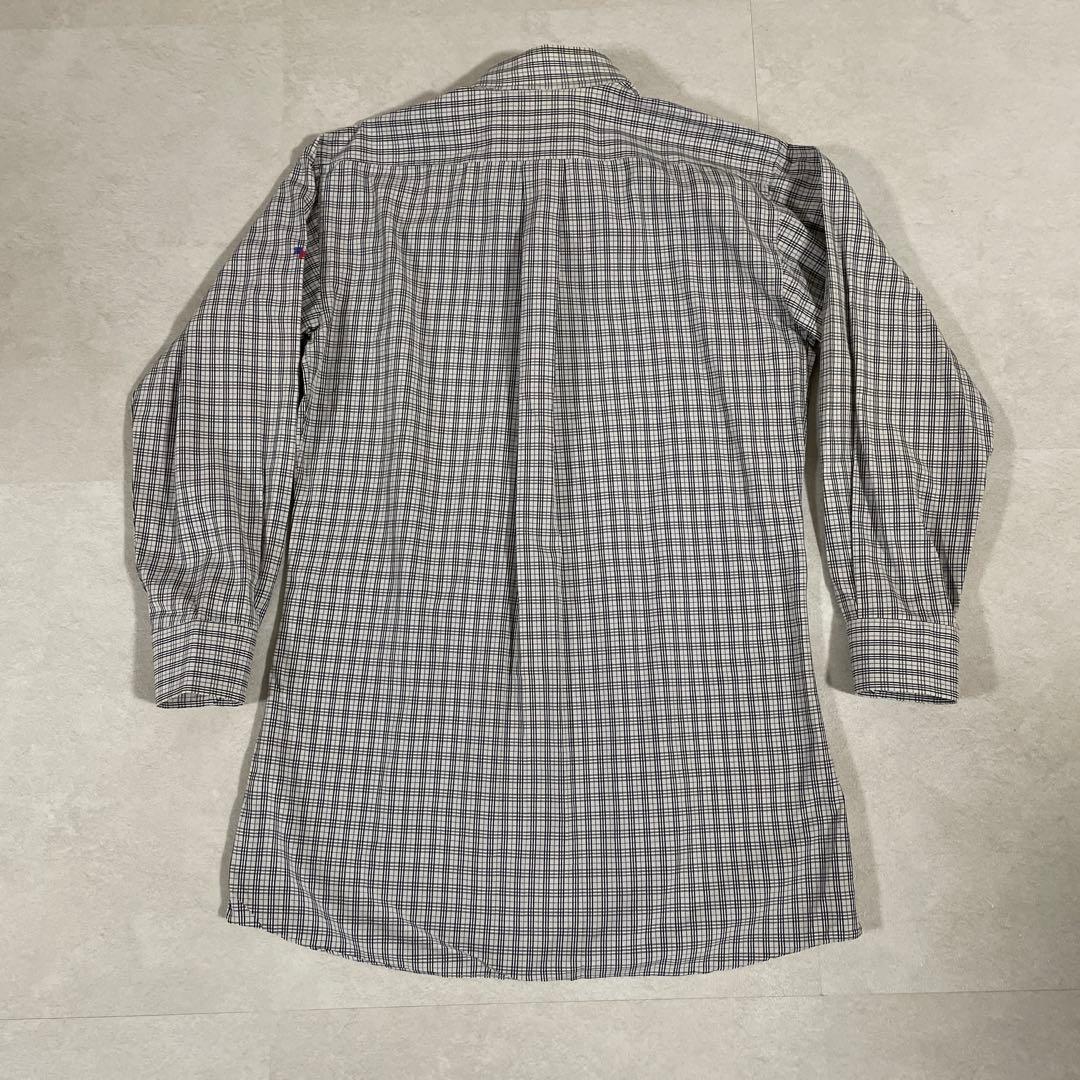 古着 BURBERRY LONDON 長袖シャツ ロゴ刺繍 日本製 チェック柄