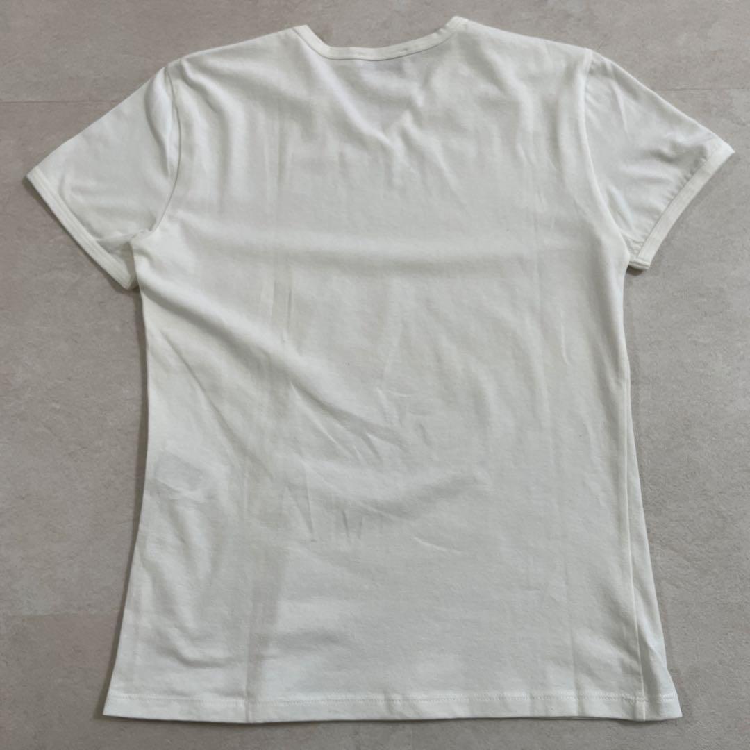 古着 EMPORIO ARMANI ホワイト Vネック Tシャツ Sサイズ