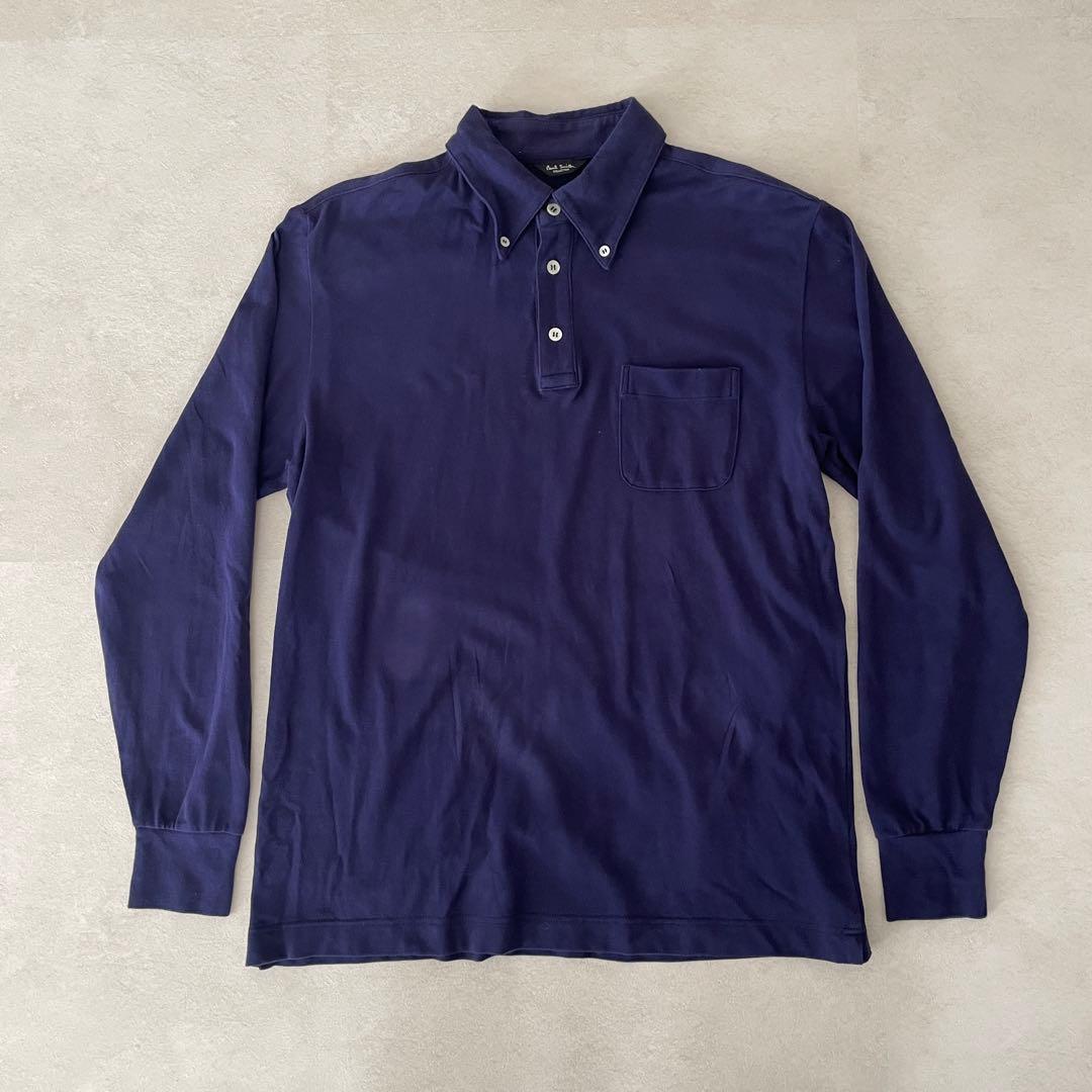 古着 Paul Smith 長袖ポロシャツ ネイビー