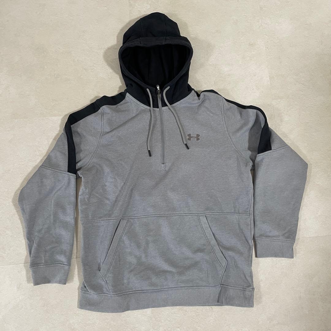 古着 UNDER ARMOUR ハーフジップ プルオーバー パーカー L