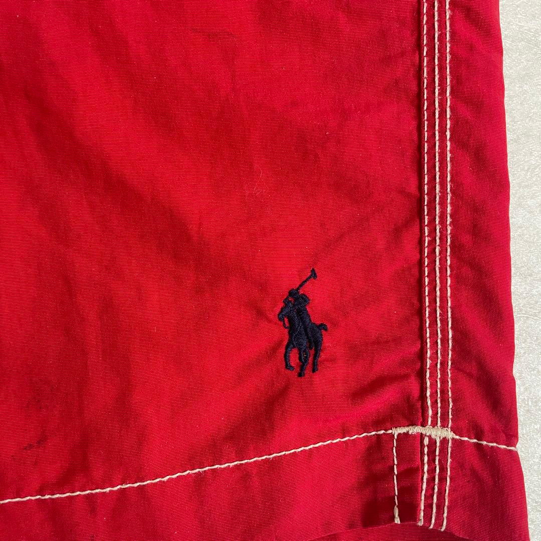 90s POLO RALPH LAUREN レッド スイムショーツ Lサイズ