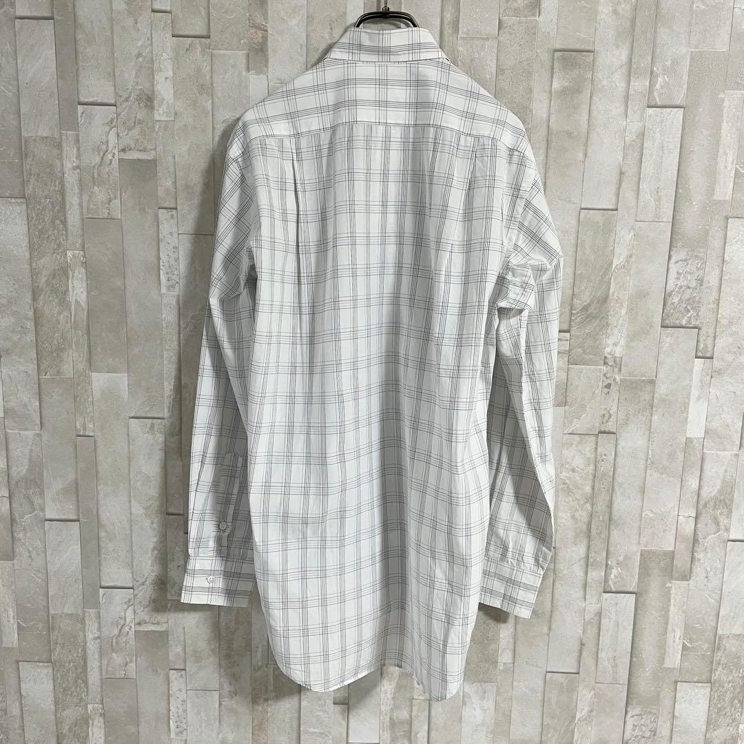 90s BURBERRY 長袖シャツ チェック柄 Mサイズ ホワイト – OMNISTYLE