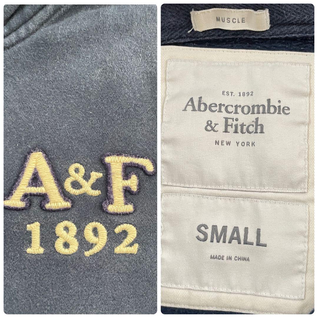 古着 Abercrombie & Fitch ダメージ加工パーカー S ネイビー