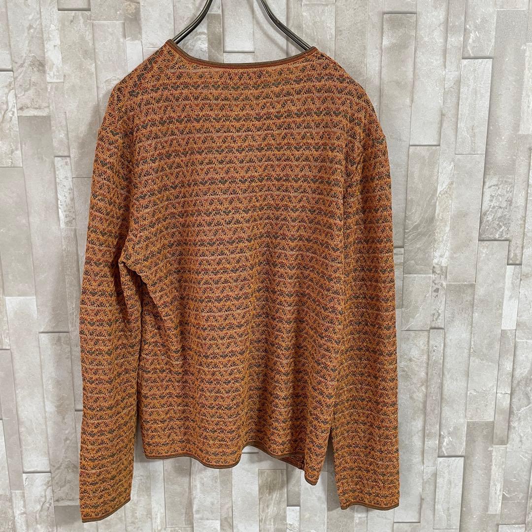 【美品】MISSONI ニット Vネックセーター イタリア製 総柄