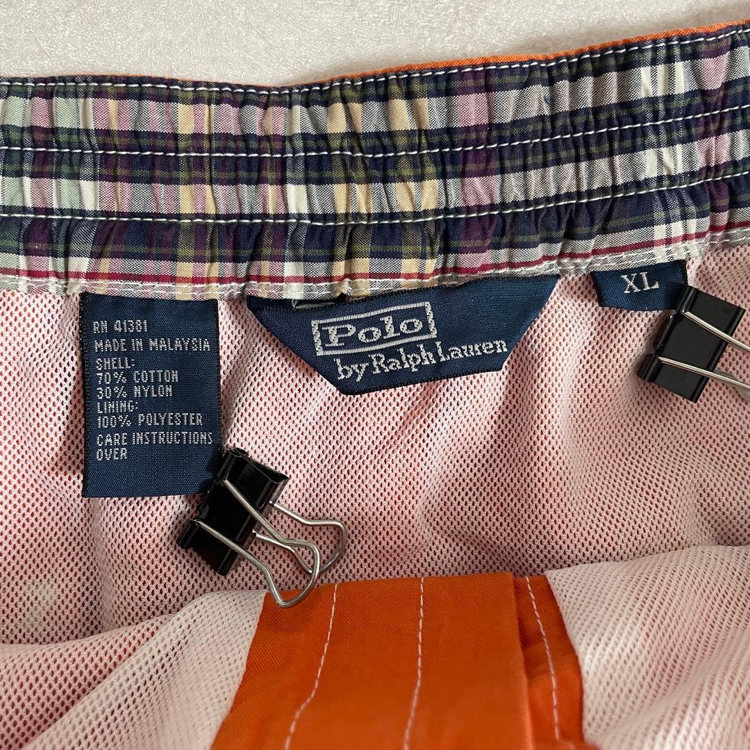 90s POLO RALPH LAUREN スイムショーツ XL オレンジ