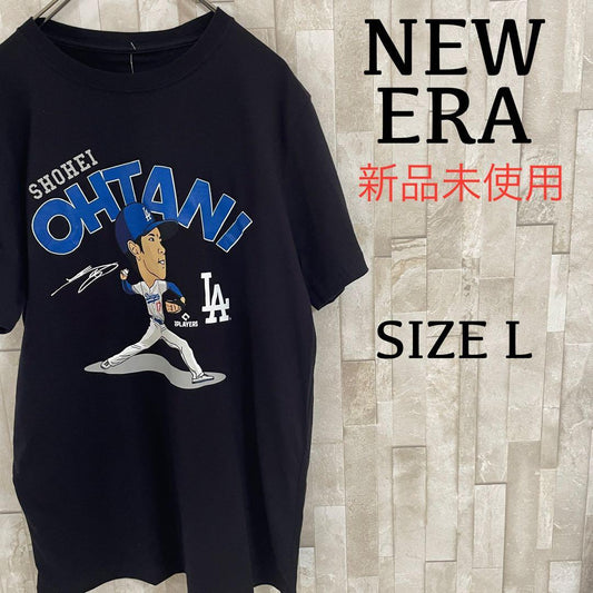 【新品未使用タグ付】NEW ERA 大谷翔平 ピッチャー Tシャツ L 黒