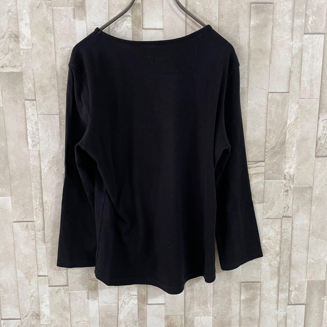 【美品】ARMANI JEANS 長袖Tシャツ ロゴプリント 8 ブラック