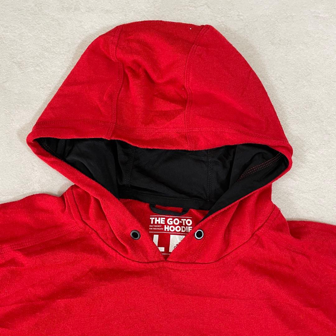 【美品】adidas プルオーバー パーカー サイズL レッド