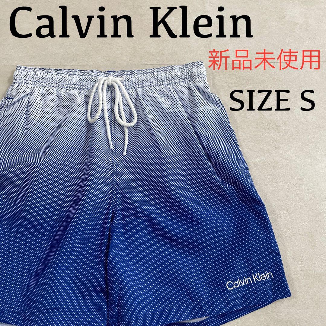 【新品未使用タグ付】Calvin Klein ブルー スイムショーツ S