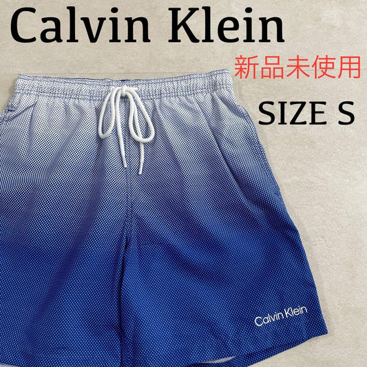 【新品未使用タグ付】Calvin Klein ブルー スイムショーツ S