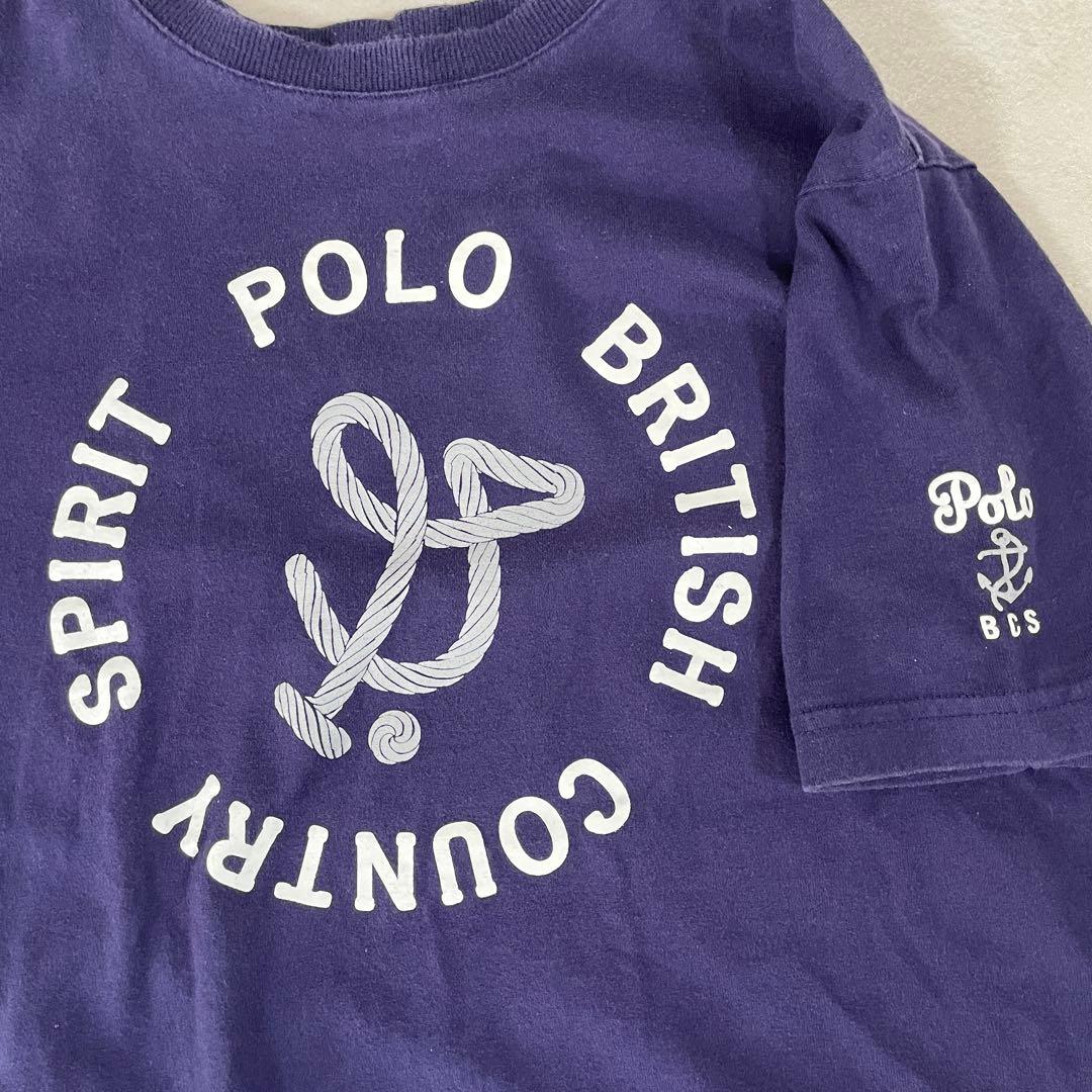 【美品】POLO BCS 半袖Tシャツ ロゴプリント サイズM ネイビー
