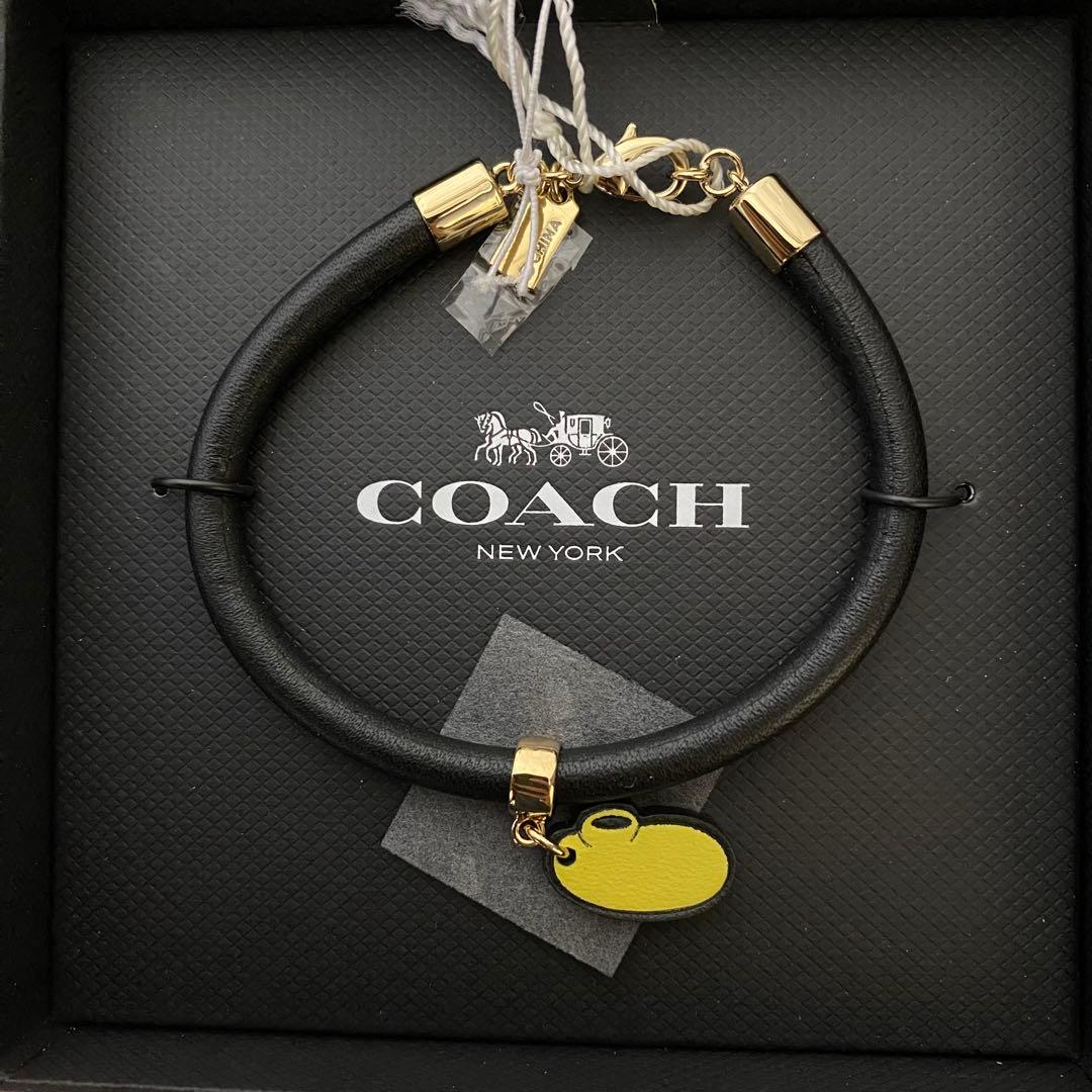 【限定コラボ】訳あり新品 COACH×DISNEY レザーブレスレット 箱付