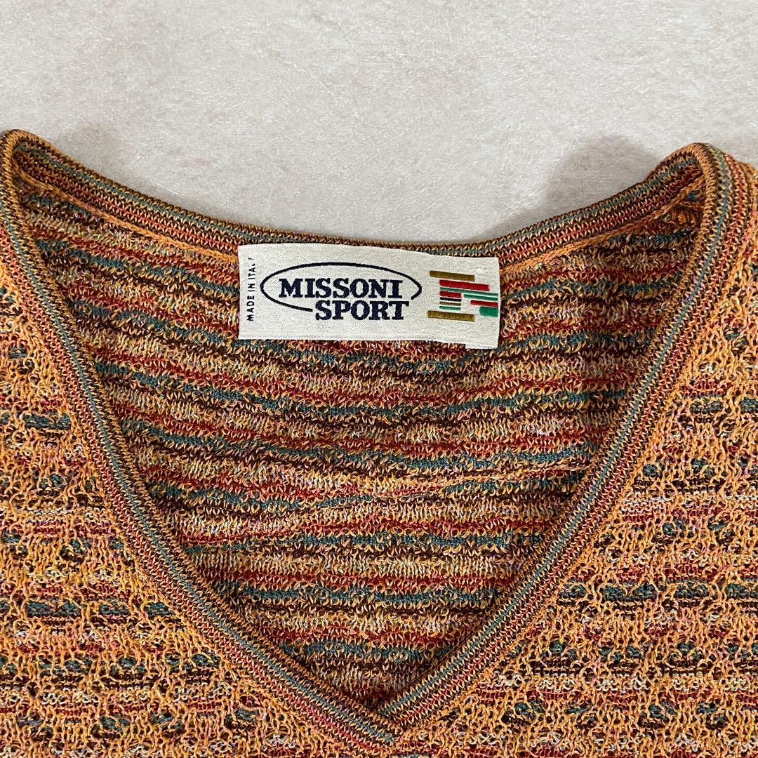 【美品】MISSONI ニット Vネックセーター イタリア製 総柄