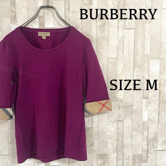 【美品】BURBERRY Tシャツ バーバリーチェック サイズ M パープル