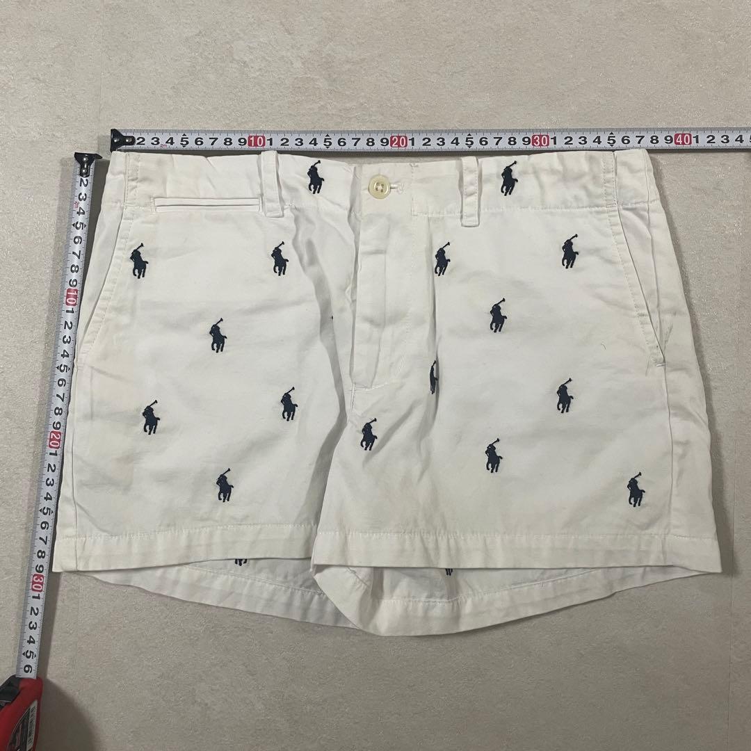 90s RALPH LAUREN SPORT ハーフパンツ ポニー刺繍 ホワイト