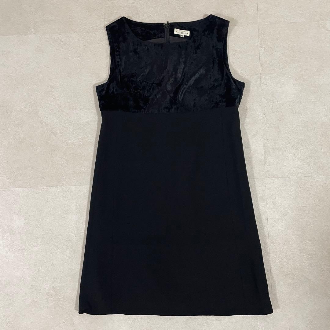 【美品】BALENCIAGA ノースリーブワンピース 日本製 40 ブラック