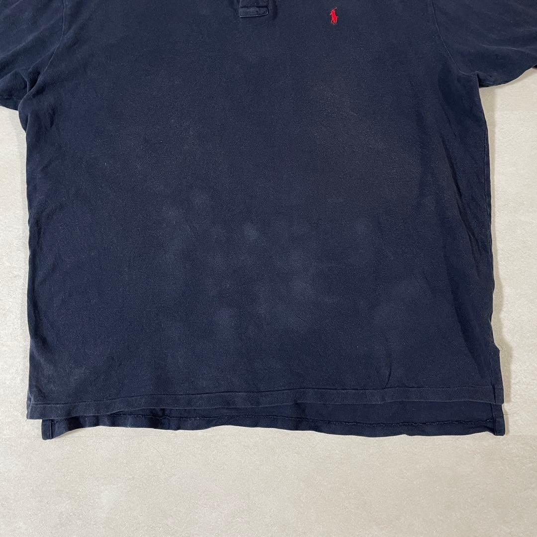 90s POLO RALPH LAUREN 半袖ポロシャツ 2XL ネイビー