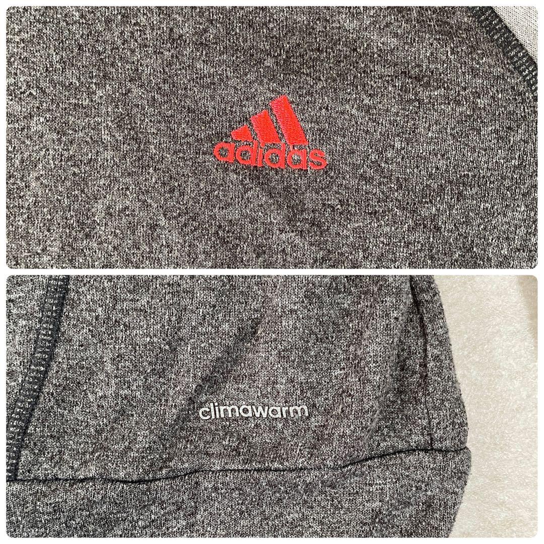【美品】adidas プルオーバー パーカー climalite グレー M