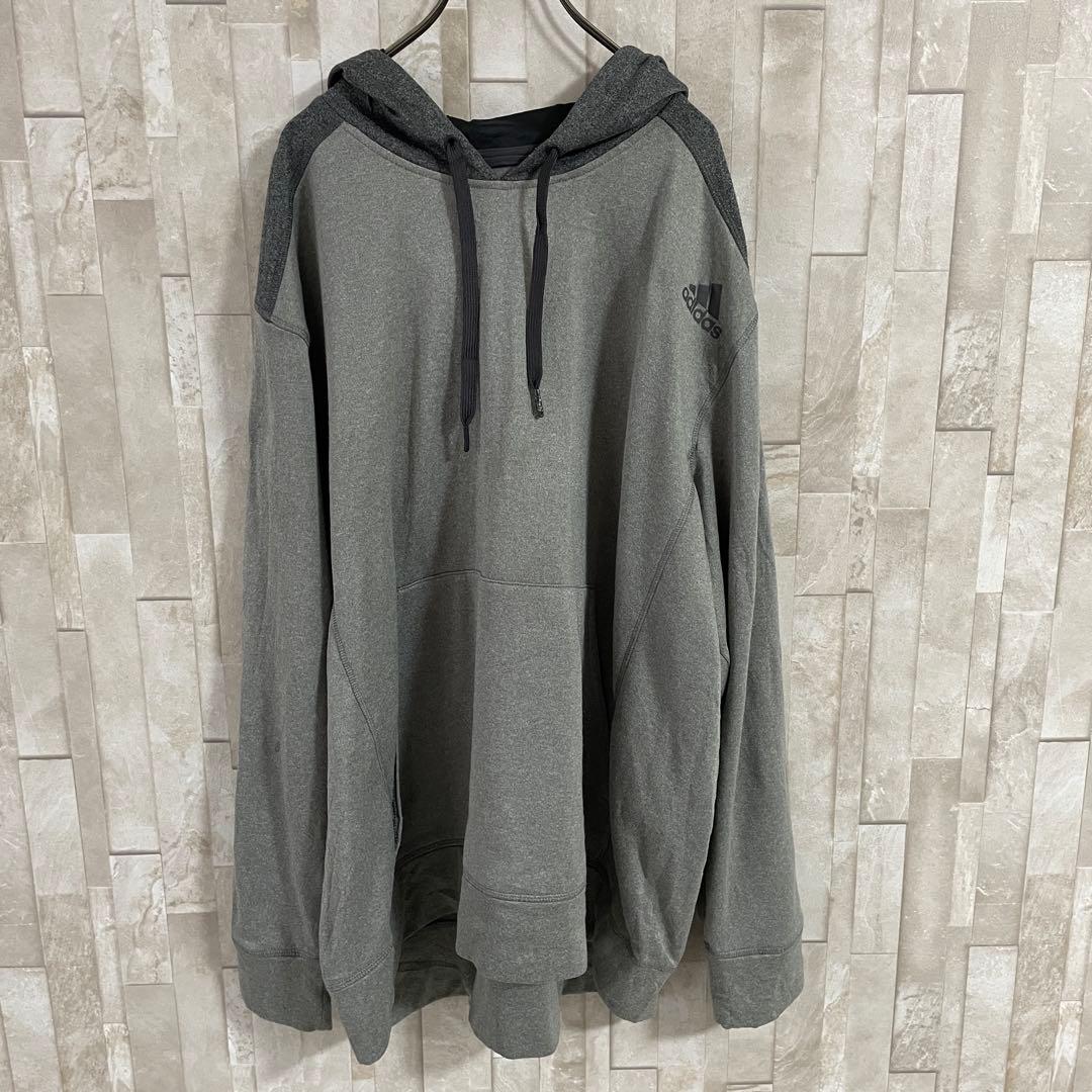 古着 adidas クライマウォーム プルオーバーパーカー ブラック2XL
