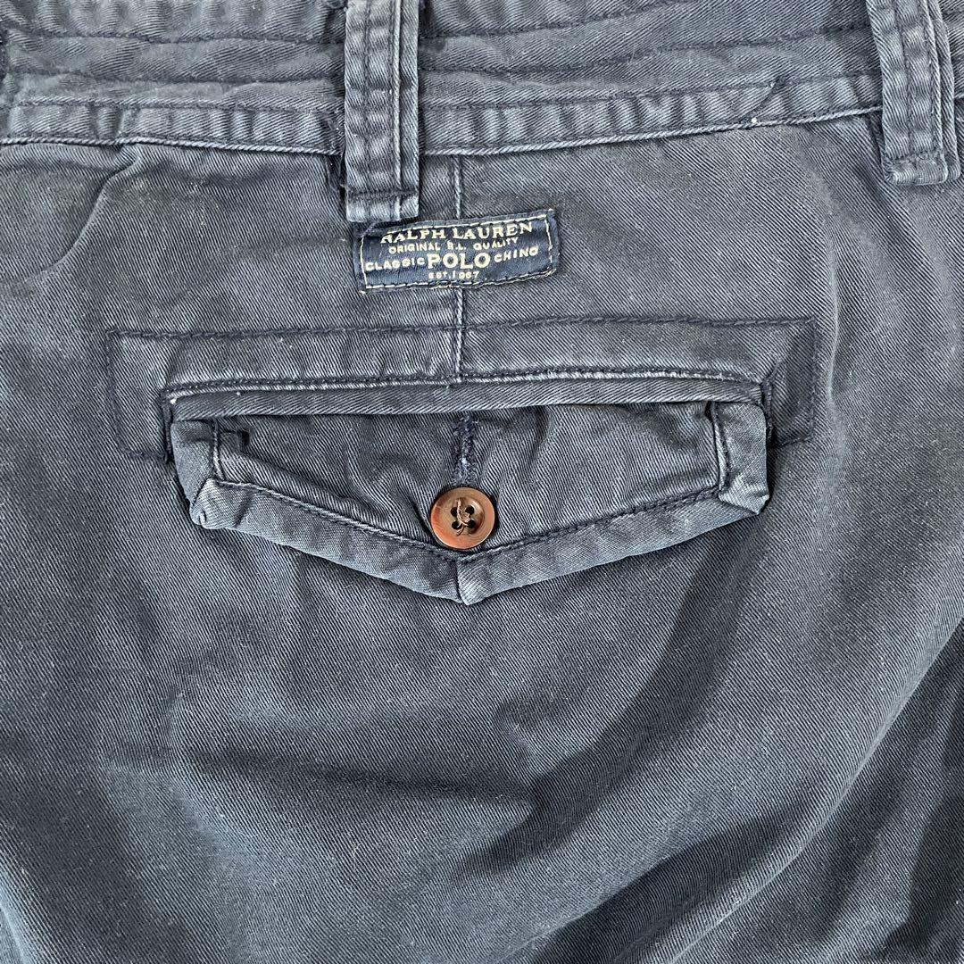 古着 POLO RALPH LAUREN ハーフパンツ 42 ネイビー