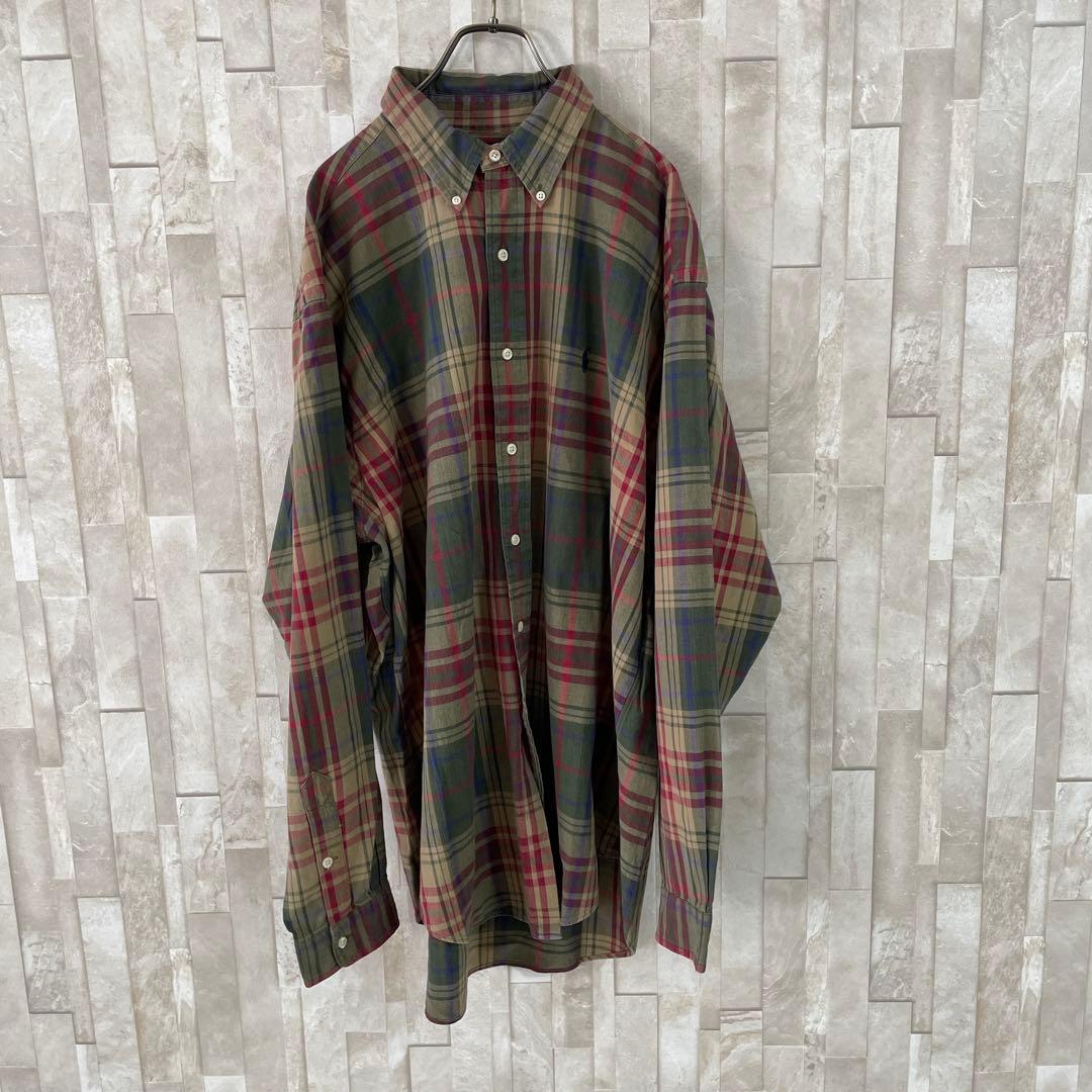 90s POLO RALPH LAUREN 長袖シャツ サイズL チェック柄