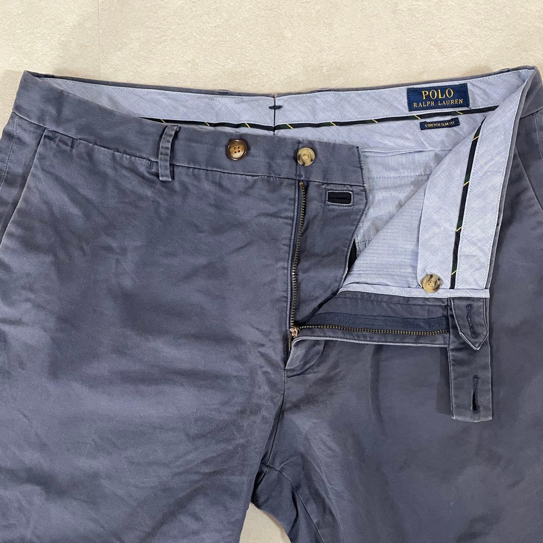 古着POLO RALPH LAUREN ハーフパンツ サイズ35 ネイビー