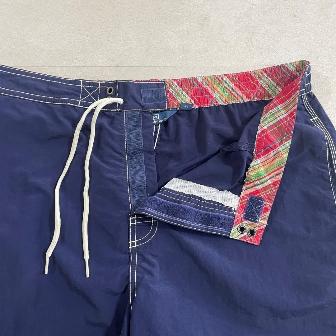 90s POLO RALPH LAUREN ネイビー スイムショーツ Lサイズ