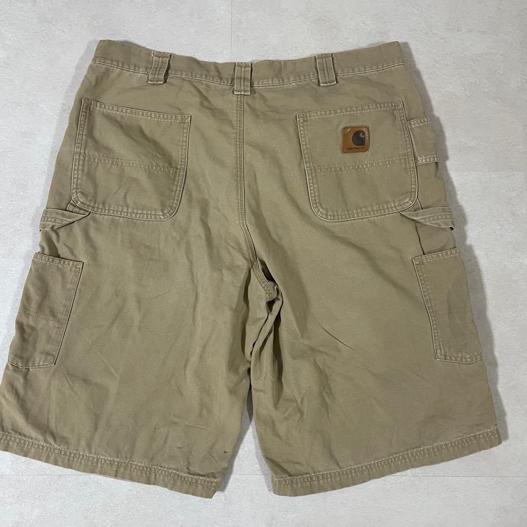 古着 carhartt ハーフパンツ サイズ3XL相当 ベージュ
