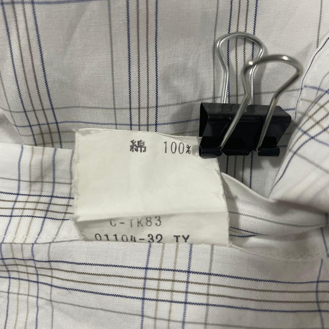 90s BURBERRY 長袖シャツ チェック柄 Mサイズ ホワイト