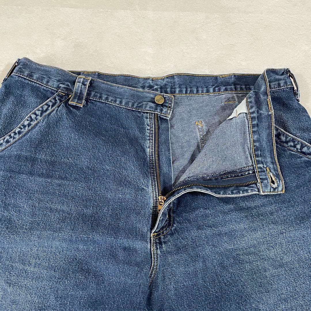 古着 carhartt デニム ハーフパンツ ロゴパッチ サイズ40 ブルー
