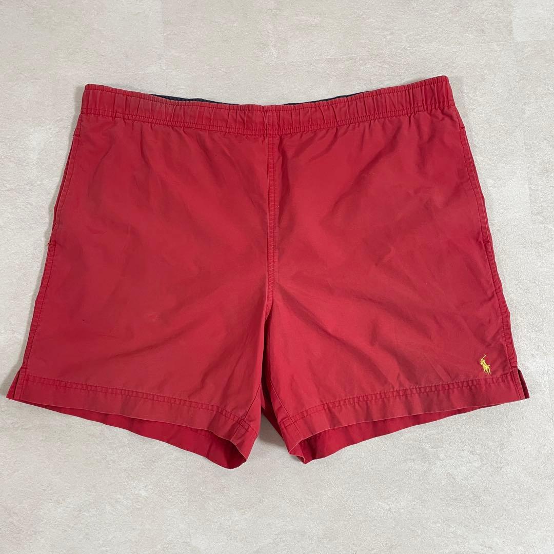 古着 RALPH LAUREN レッド スイムショーツ Mサイズ