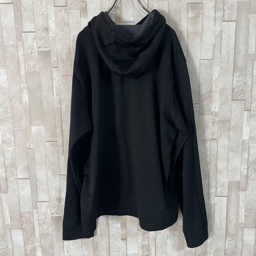 【美品】THE NORTH FACE パーカー ビッグロゴプリント ブラック L