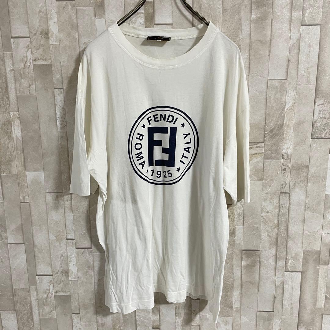 古着 FENDI ヴィンテージ 半袖Tシャツ ロゴプリント サイズL相当