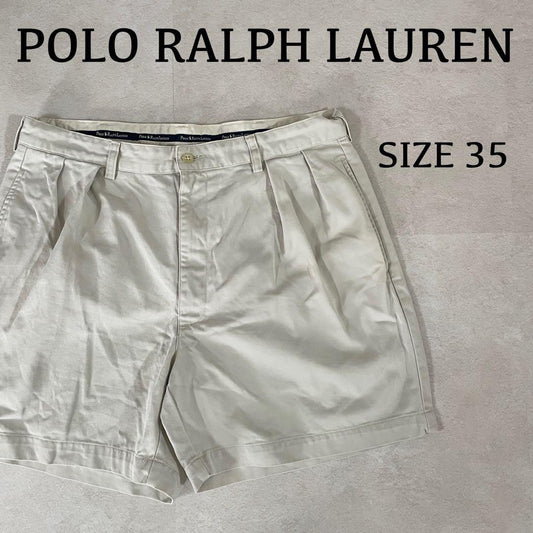 美品 90s POLO RALPH LAUREN ハーフパンツ 35 アイボリー