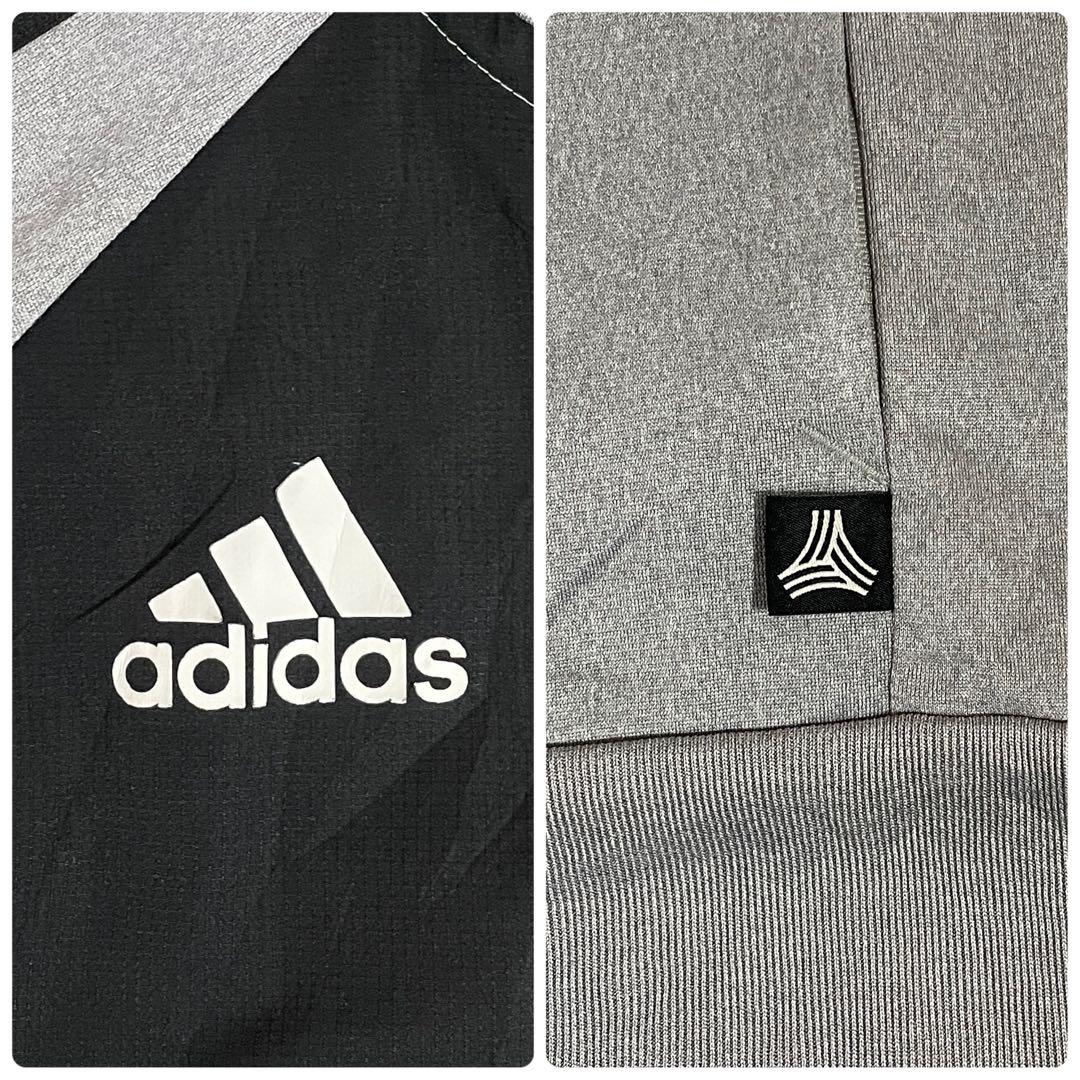 古着 adidas トラックジャケット サイズ160 グレー×ブラック