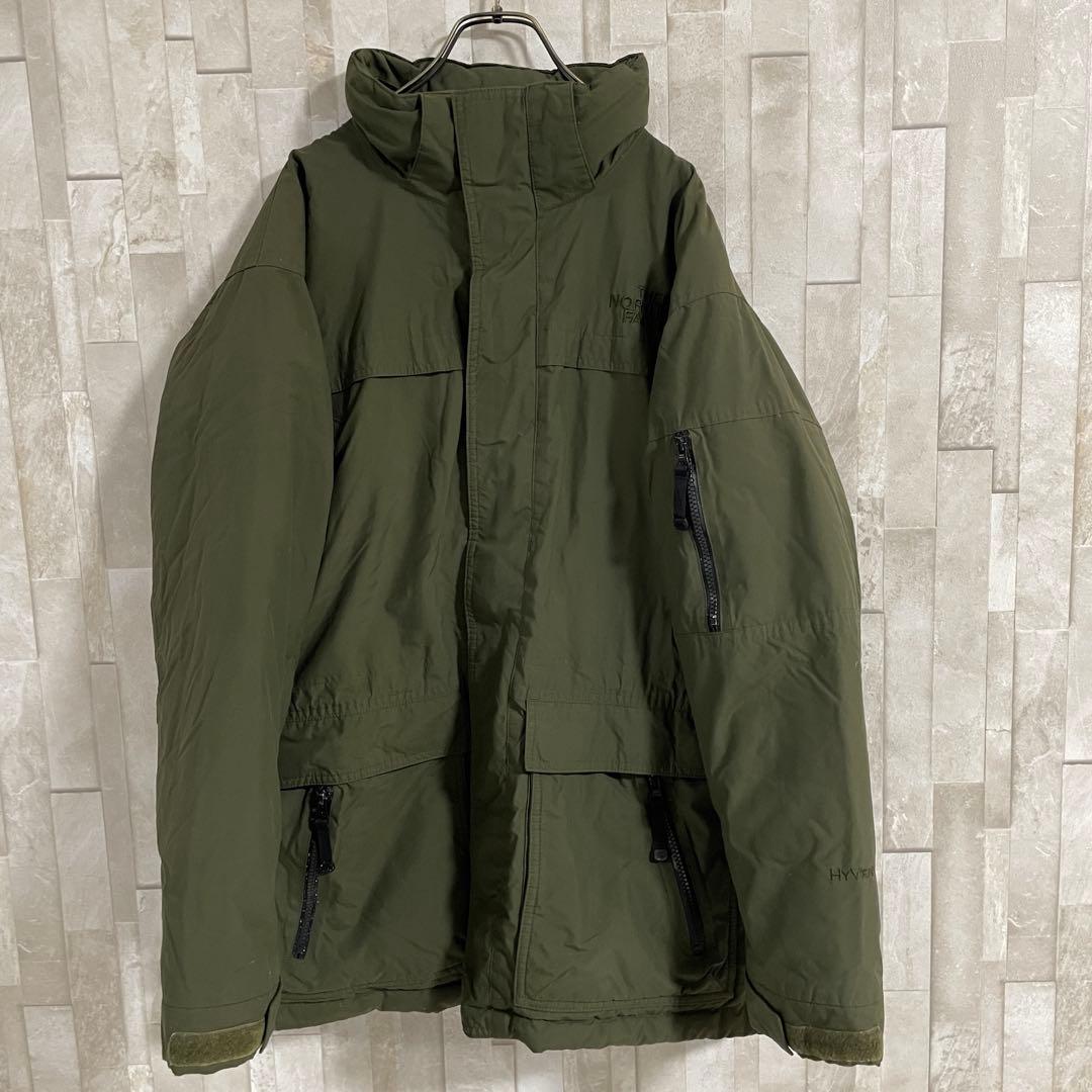 古着 THE NORTH FACE ダウンジャケット HYVENT カーキ L