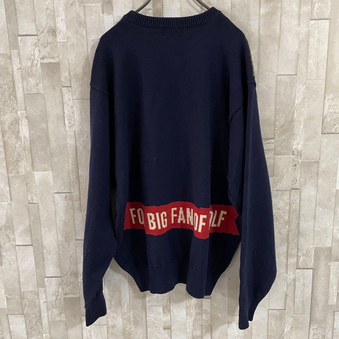 【美品】PEARLY GATES ニット セーター ラビットロゴ L ネイビー