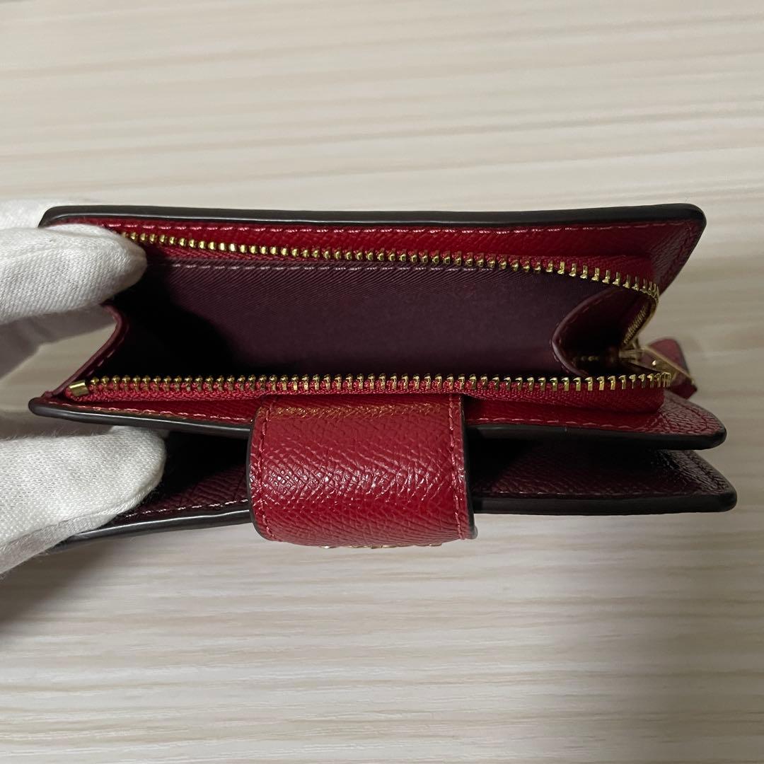 訳あり新品 COACH 二つ折り財布 レッド