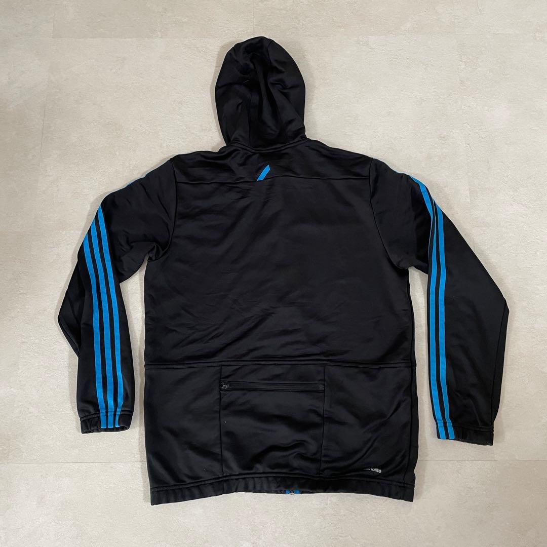 【美品】adidas フード付 トラックジャケット 3ストライプ サイズL