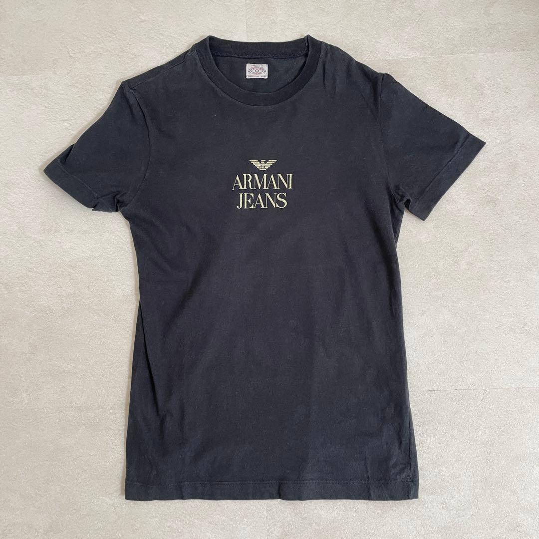 古着 ARMANI JEANS Tシャツ サイズXS ブラック