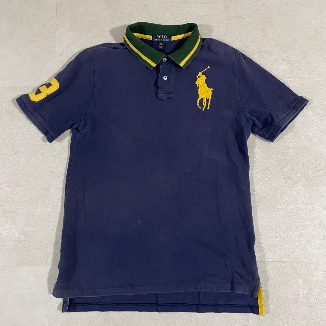 古着 POLO RALPH LAUREN ポロシャツ ビックポニー ネイビー