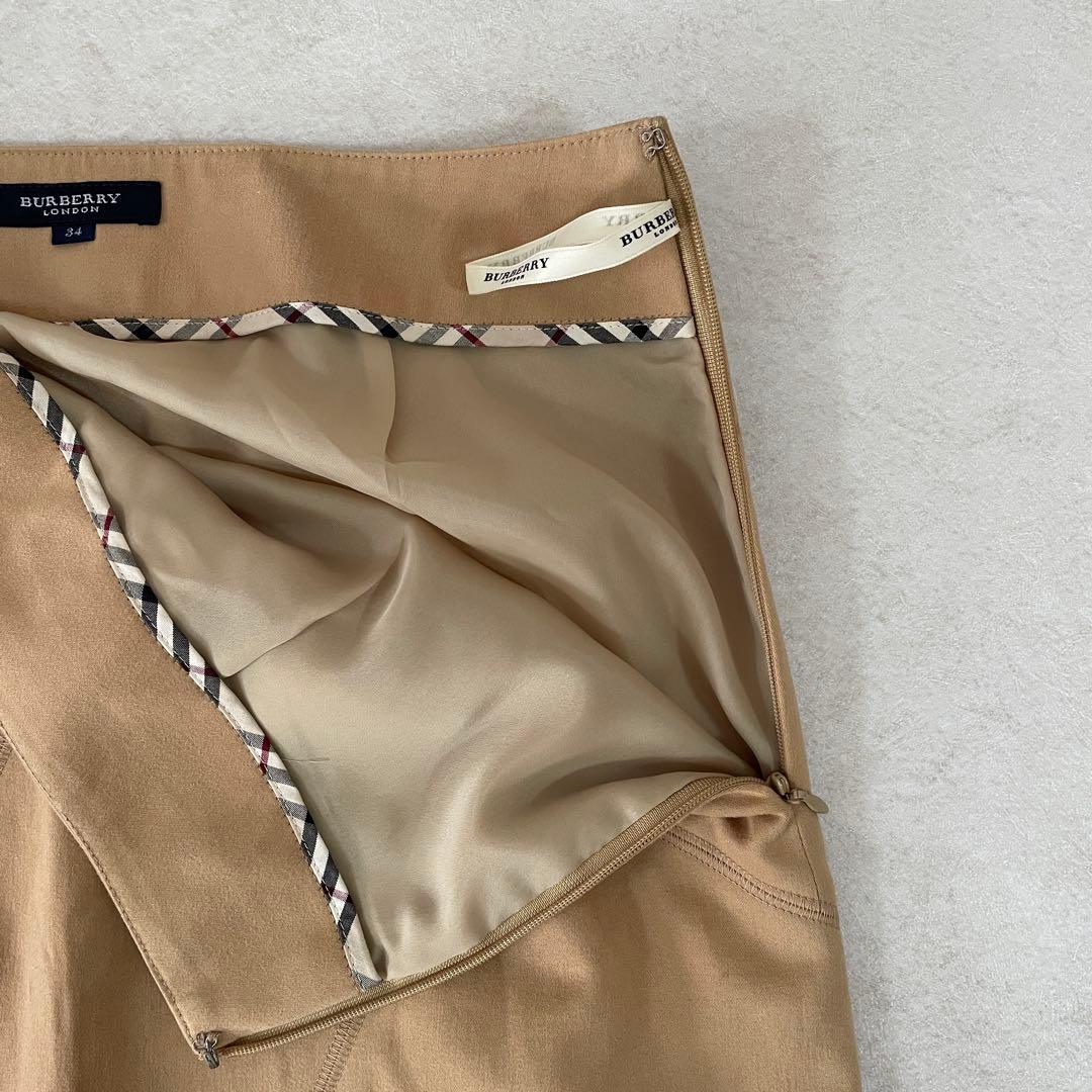 古着 BURBERRY LONDON 膝丈スカート サイズ34 ベージュ