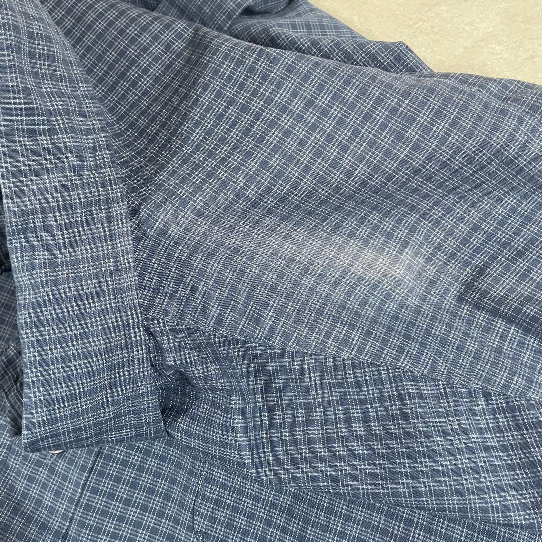 古着 ARMANI EXCHANGE 長袖シャツ M チェック柄 ブルー系