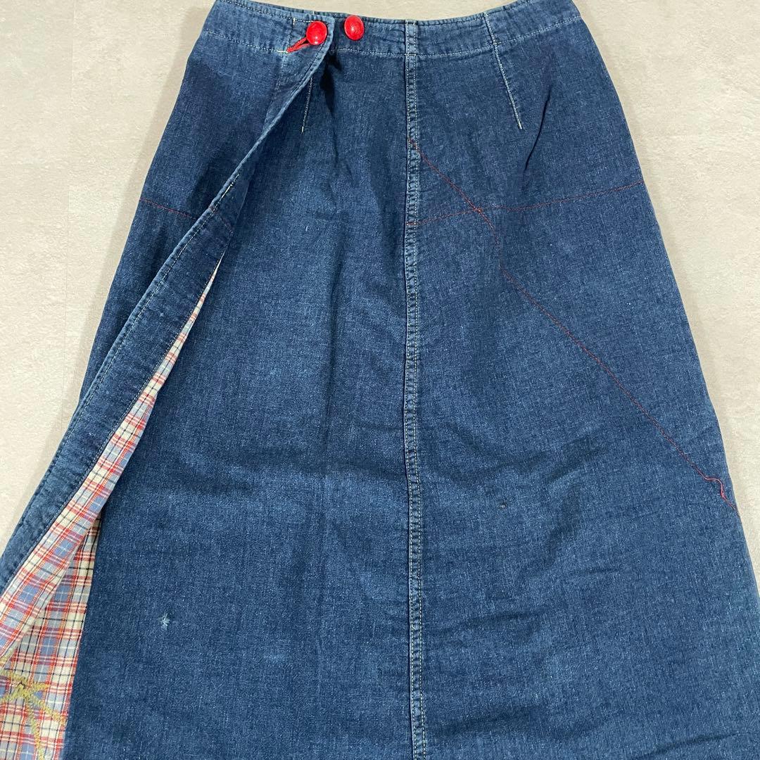 古着 HYSTERIC GLAMOUR デニム ロングスカート スターパッチ